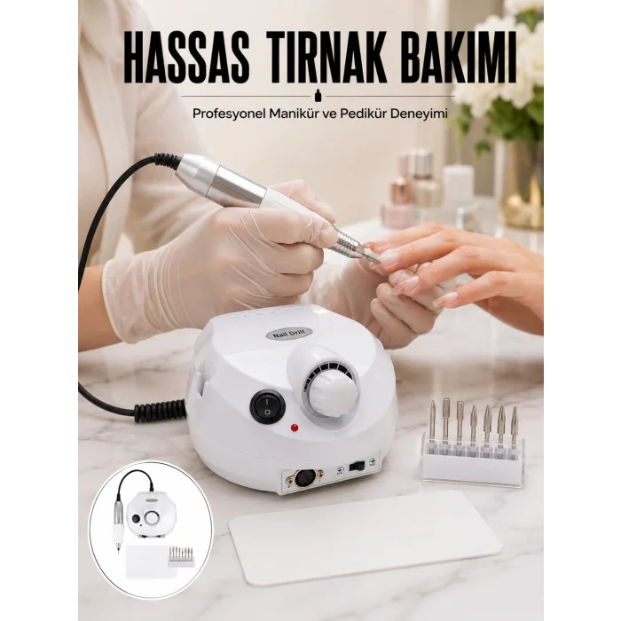 BUĞZ Profesyonel Tırnak Freze Makinesi Çok Fonksiyonlu Manikür Pedikür Seti Yeni Nesil