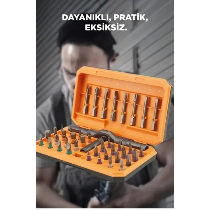 BUĞZ Profesyonel Tornavida Seti 40 Parça Çok Uçlu Kapsamlı Tamir Seti Gri