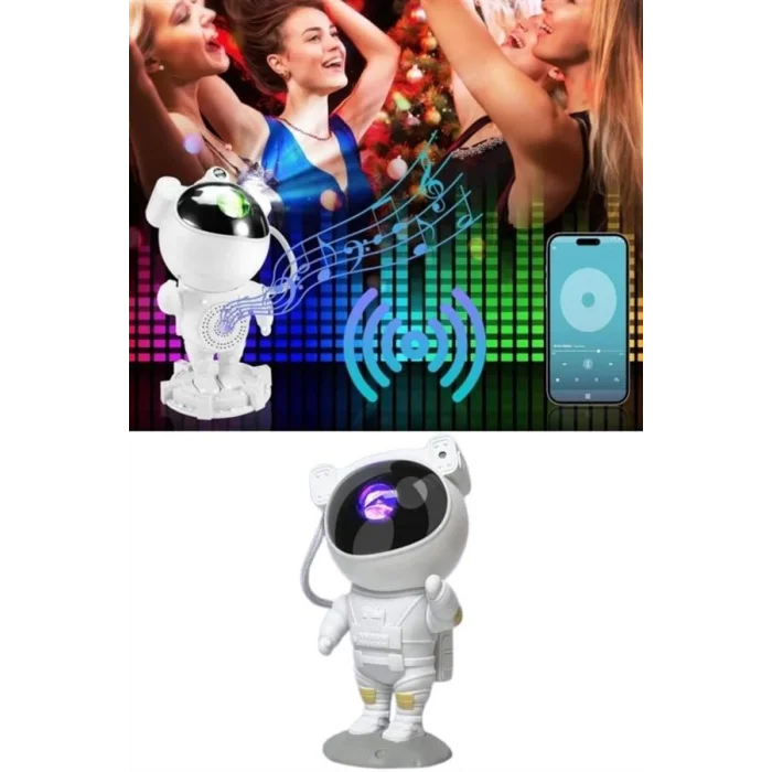  Projeksiyon Astronot Lamba Speaker Sevimli Astronot Bluetooth Hoparlör