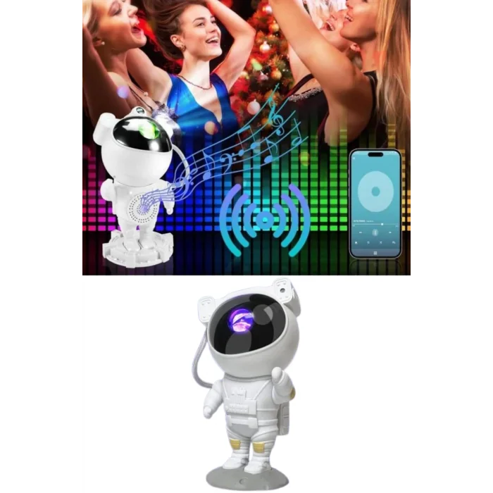  Projeksiyon Astronot Lamba Speaker Sevimli Astronot Bluetooth Hoparlör