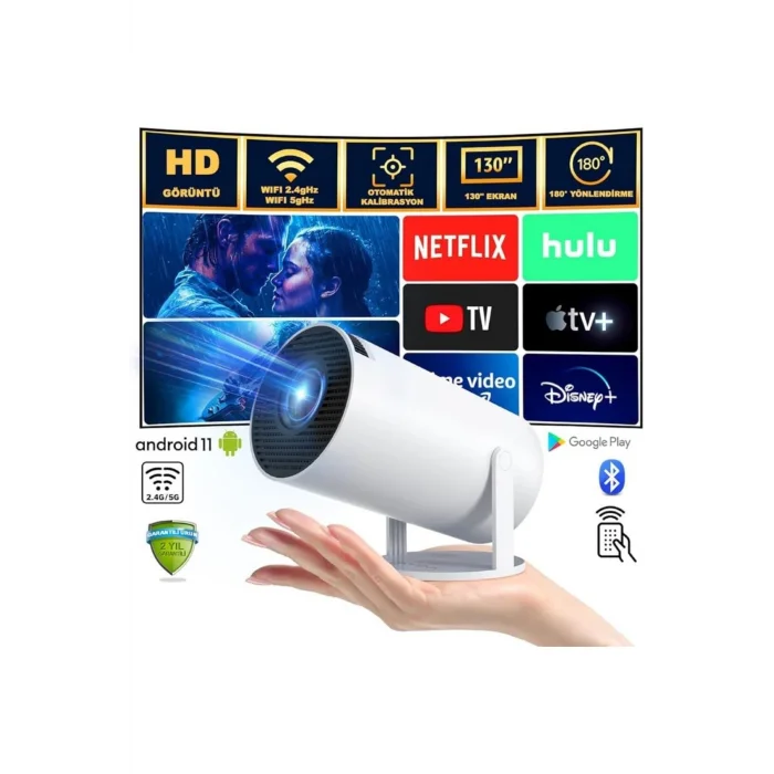 BUĞZ Projeksiyon Cihazı - Renk: Beyaz, Çözünürlük Teknolojisi: HD, Çözünürlük: 1280 x 720
