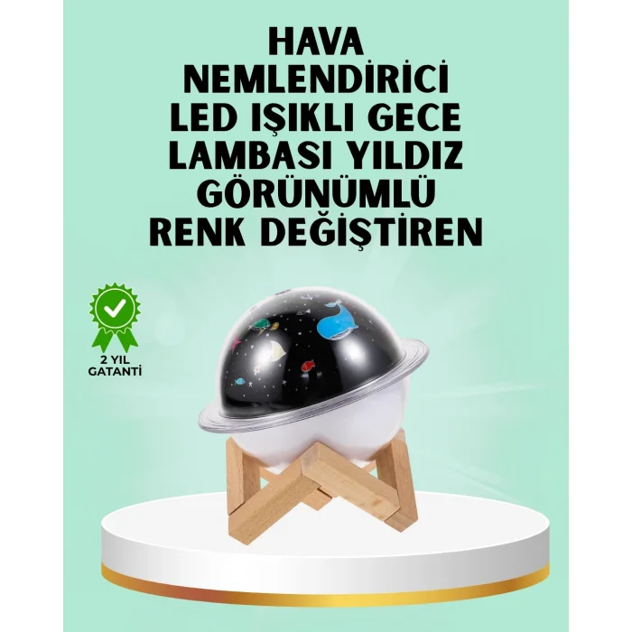 BUĞZ Projektör ışığı bulunan USB bağlantılı mini aromaterapi destekli hava nemlendirici