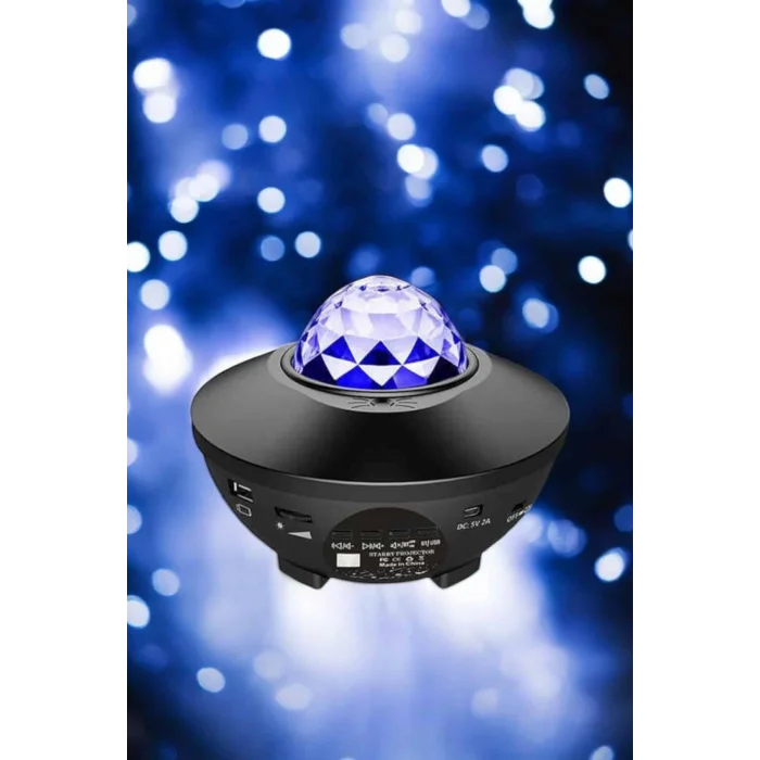BUĞZ Projektör Yıldız Gece Lambası Disko Topu Bluetooth Bağlantılı Taşınabilir Şarjlı - BUĞZ