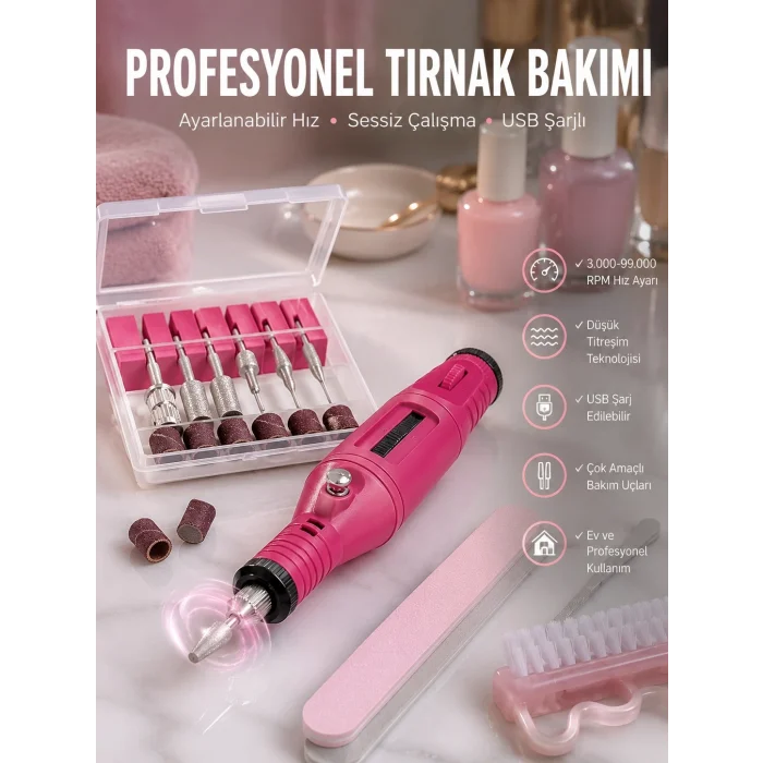 BUĞZ Protez Tırnak Manikür ve Pedikür Seti Elektrikli