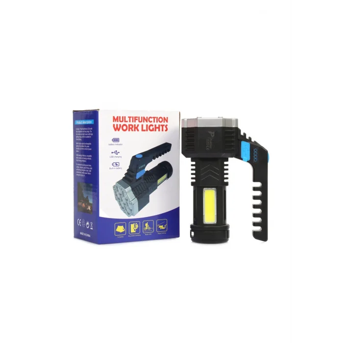 BUĞZ PS-3879 USB Şarj Göstergeli Şarj Edilebilir 7*XPE +COB Led El Feneri