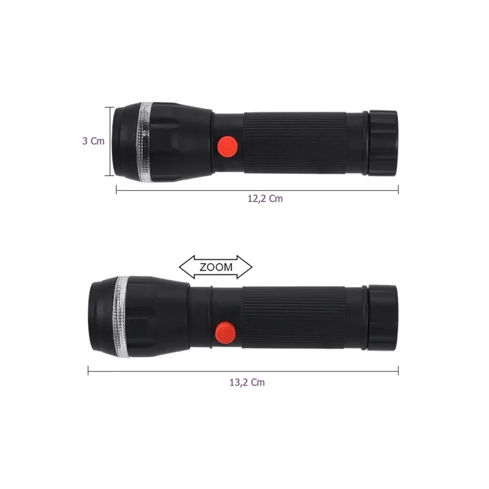 BUĞZ Ps-7083 Plastik Zoomlu Pilli El Feneri
