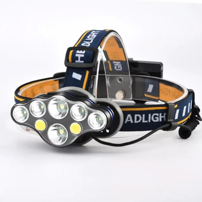 BUĞZ Ps-888 Güçlü Usb Şarj Edilebilir Profesyonel 8 Modlu 6000 Lümen 8 Led Su Geçirmez Kafa Lambası