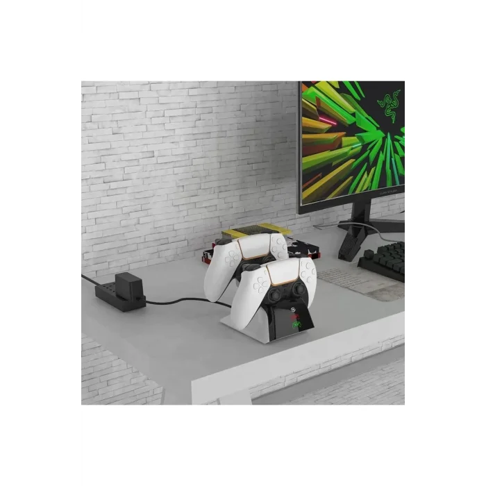 BUĞZ Ps5 Dualsense /ps5 Slim/ps5 Pro Gamepad Hızlı Şarj İstasyonu Çift Kol Şarj Ünitesi