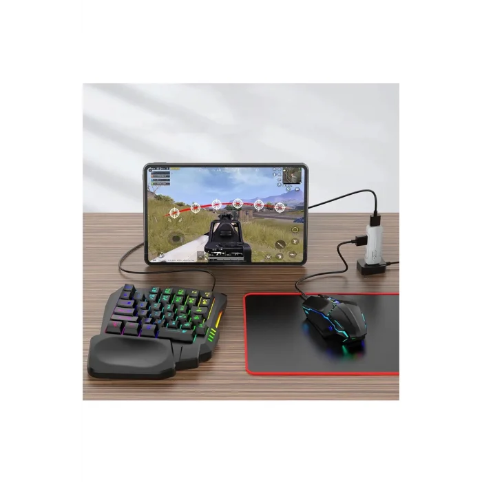 BUĞZ Pubg Mobil Oyun Kiti 5in1 Bt5.3 Klavye Mouse Dönüştürücü Seti Pugb Seti