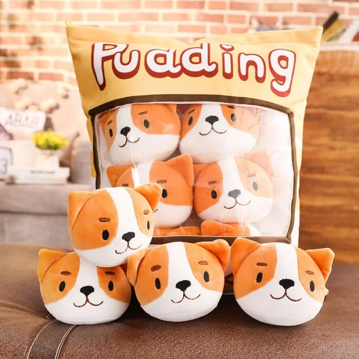 BUĞZ Pudding Peluş Yastık - 8 Mini Peluş - Oyuncaklı Yastık