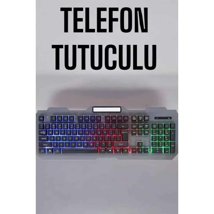  Q Klavye RGB Işıklı Klavye Ve Mouse Seti Kablolu Mouse Hediyeliş