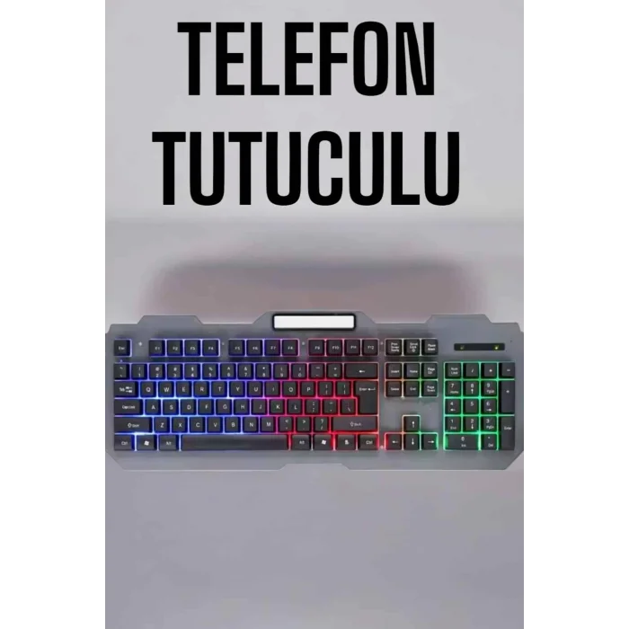  Q Klavye RGB Işıklı Klavye Ve Mouse Seti Kablolu Mouse Hediyeliş