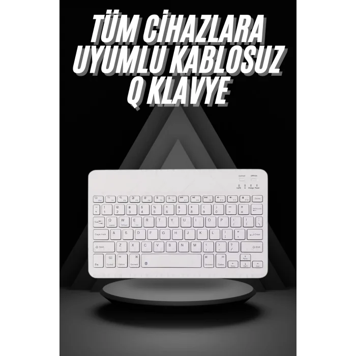  Q Klavye Türkçe Bluetooth Klavye Tüm Cihazlara Uyumlu Kablosuz