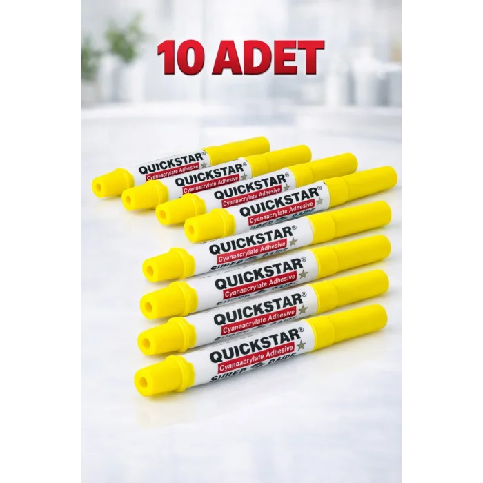 BUĞZ Quickstar Japon Yapıştırıcı 3g Süper Glue Siyanoakrilat Hızlı Yapıştırıcı 10 Adet