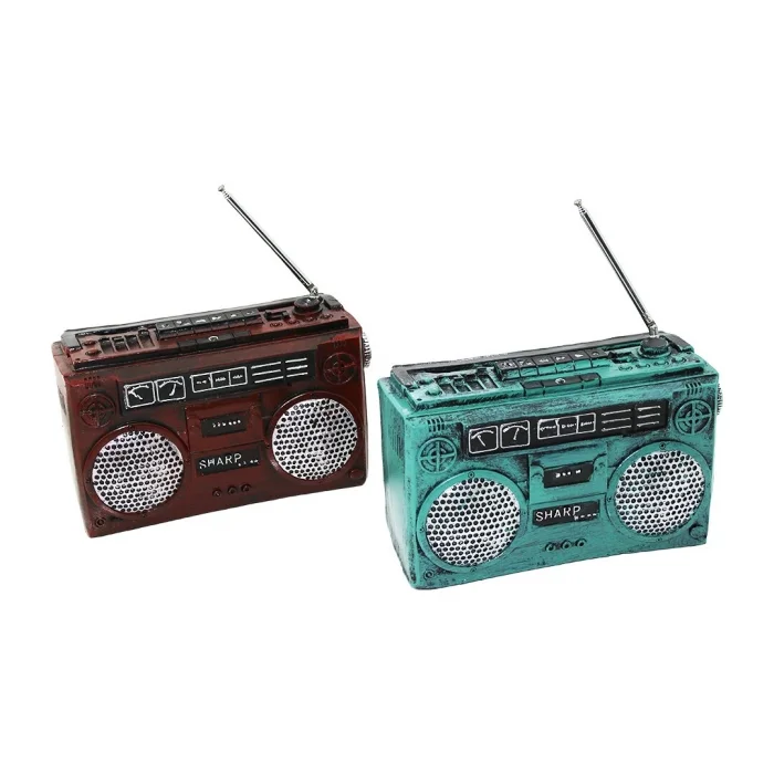 BUĞZ Radyo Tasarımlı Vintage Dekoratif Biblo - Retro Kumbara - Reçine Malzeme