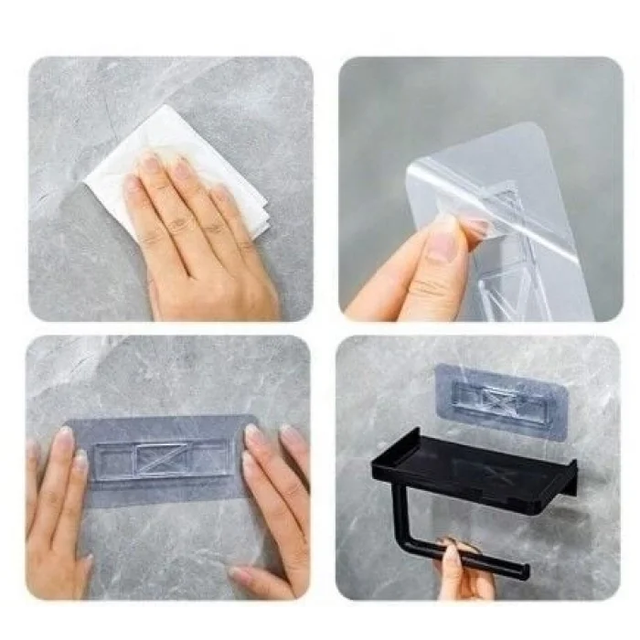 BUĞZ Raflı Yapışkanlı Tuvalet Kağıdı Askılığı