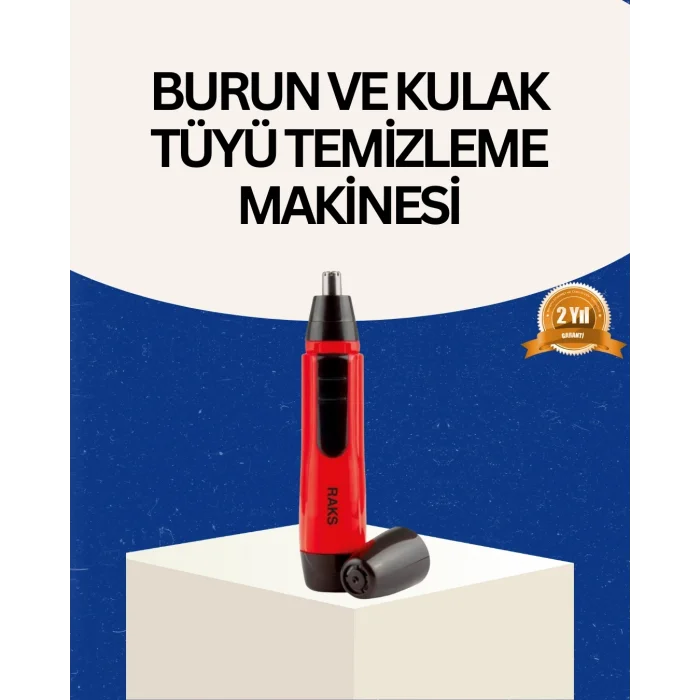 BUĞZ Raks Kırmızı Tüy Temizleme Cihazı Kulak Burun Pilli Ergonomik
