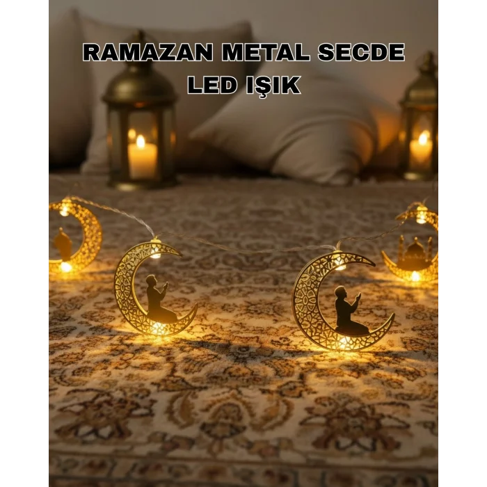 BUĞZ Ramazan Ay Işığı Secde Eden Adam Silüetli LED Peri Işığı
