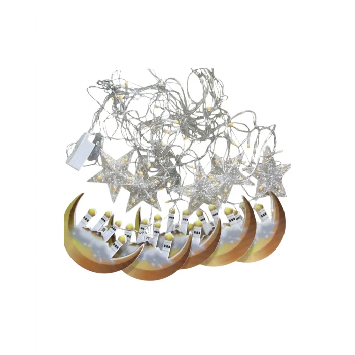 BUĞZ Ramazan Dekorasyonu İçin 3 Metre Hilal Yıldız LED Işık