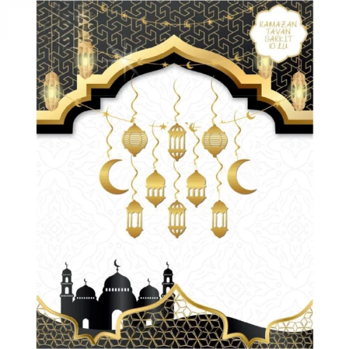 BUĞZ Ramazan Tavan Süsü 10lu Metalize Gold