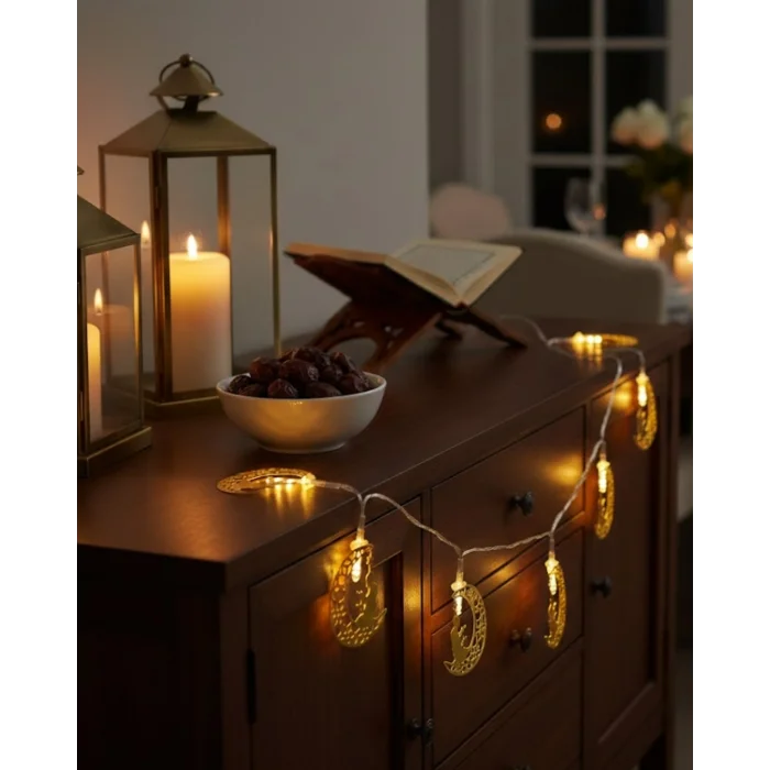 BUĞZ Ramazan Temalı Ay İçinde Secde Eden Adam LED Peri Işığı