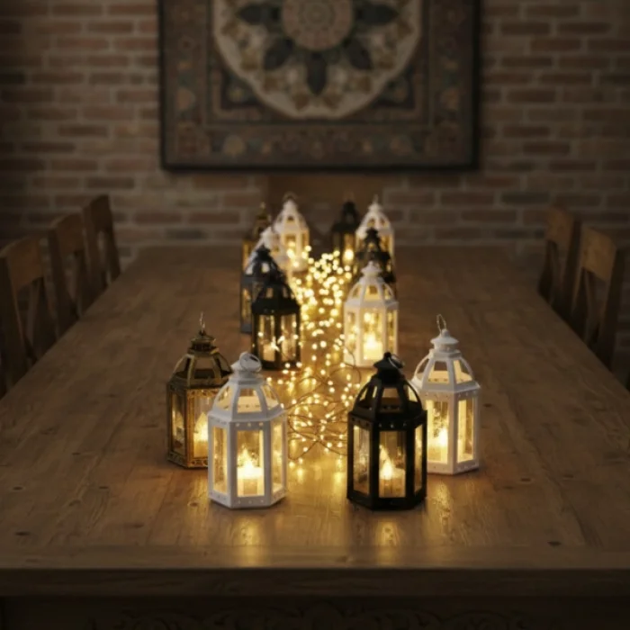 BUĞZ Ramazan Temalı Büyük Altıgen Açık Kubbe LED Lamba