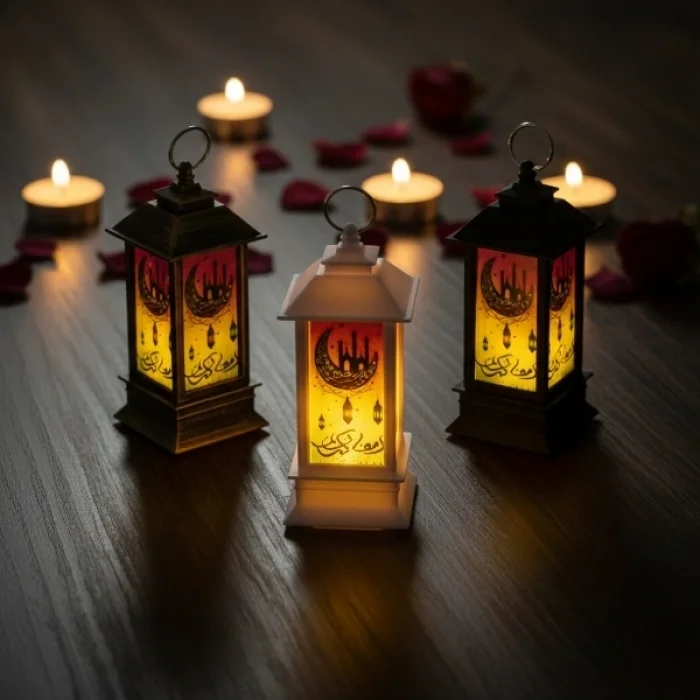 BUĞZ Ramazan Temalı Küçük Kare Kubbe LED Lamba
