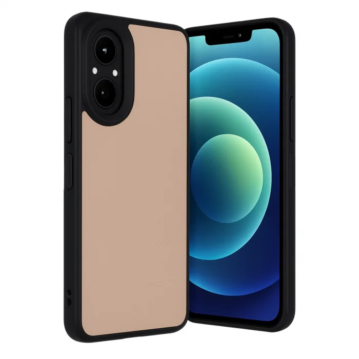 BUĞZ Realme 12 Lite Kılıf Aras Deri Kapak - Pudra
