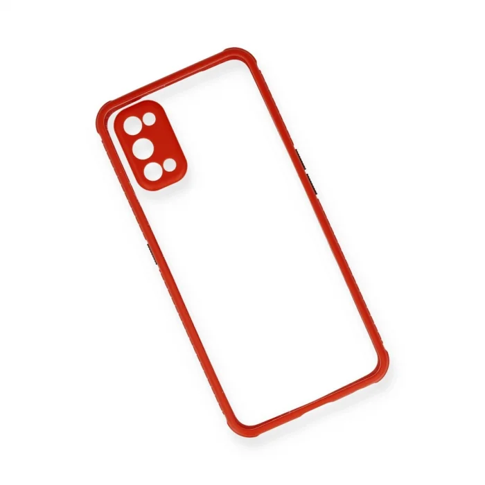 BUĞZ Realme 7 Pro Kılıf Miami Şeffaf Silikon - Kırmızı