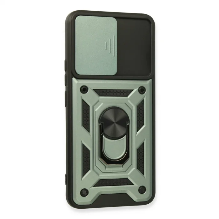 BUĞZ Realme 8 Kılıf Pars Lens Yüzüklü Silikon - Yeşil