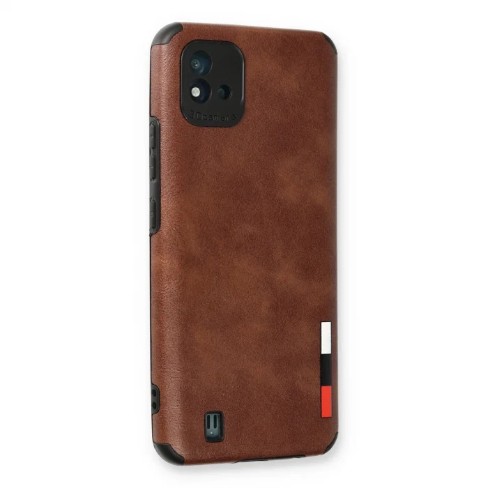 BUĞZ Realme C11 2021 Kılıf Loop Deri Silikon - Kahverengi