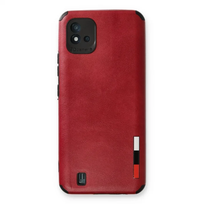 BUĞZ Realme C11 2021 Kılıf Loop Deri Silikon - Kırmızı