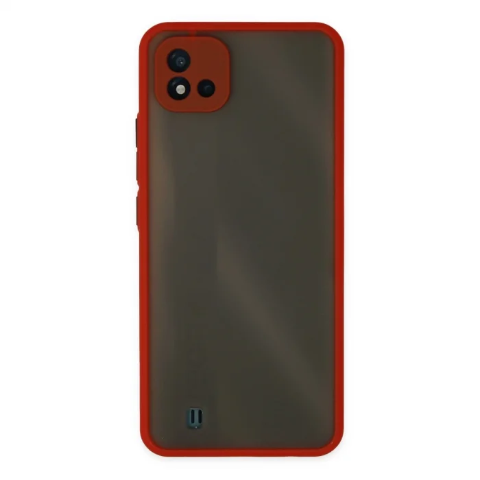 BUĞZ Realme C11 2021 Kılıf Montreal Silikon Kapak - Kırmızı