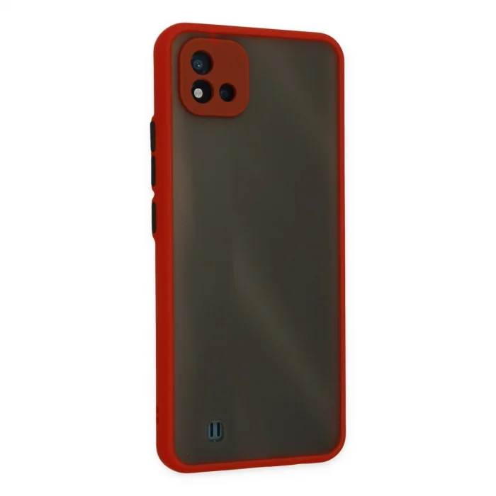 BUĞZ Realme C11 2021 Kılıf Montreal Silikon Kapak - Kırmızı