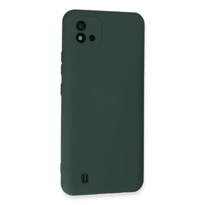 BUĞZ Realme C11 2021 Kılıf Nano İçi Kadife Silikon - Koyu Yeşil