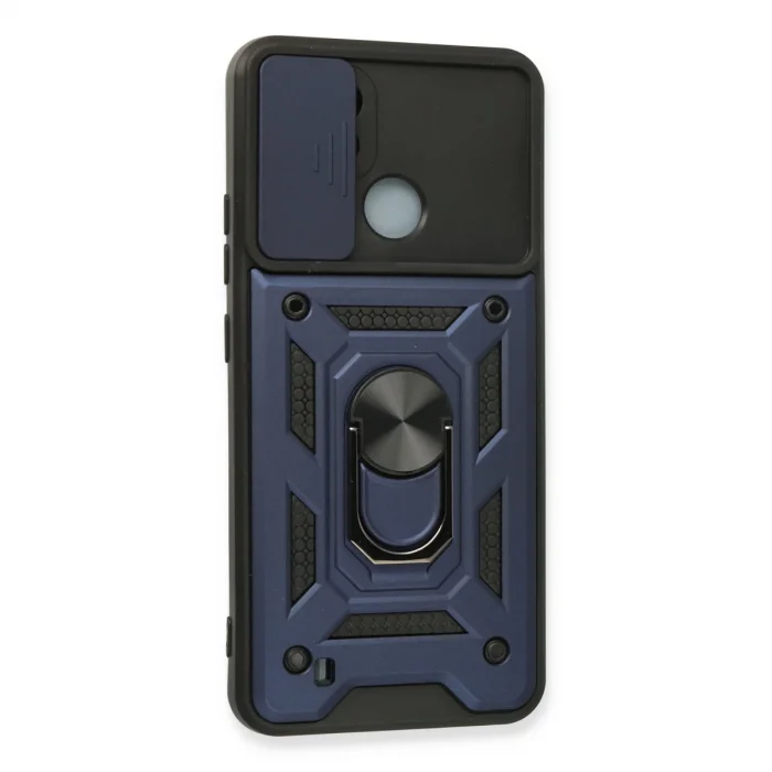 BUĞZ Realme C11 2021 Kılıf Pars Lens Yüzüklü Silikon - Lacivert