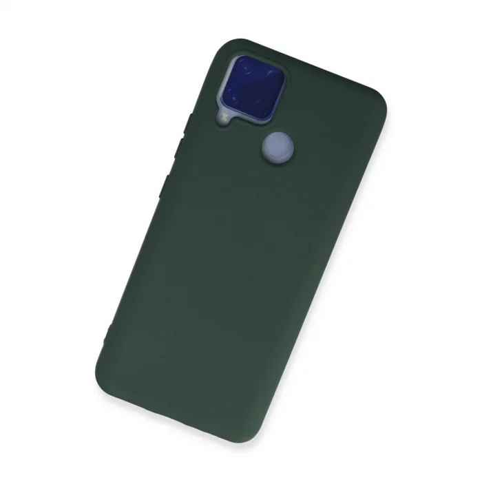 BUĞZ Realme C15 Kılıf Nano İçi Kadife Silikon - Koyu Yeşil