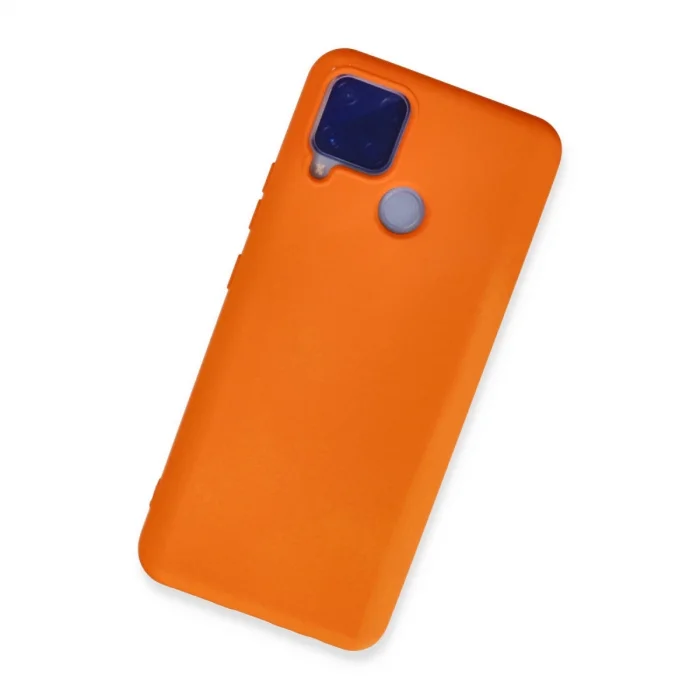 BUĞZ Realme C15 Kılıf Nano İçi Kadife Silikon - Turuncu
