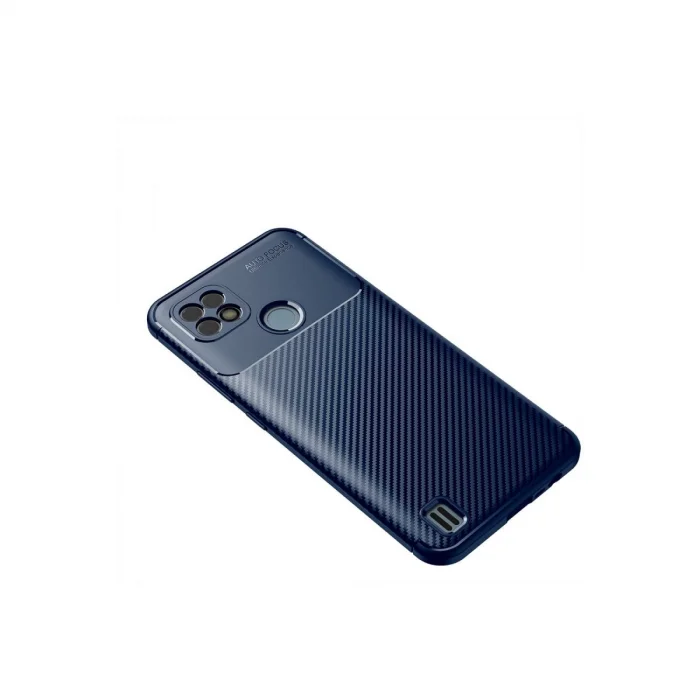 BUĞZ Realme C21 Kılıf Auto Focus Karbon Kapak - Lacivert