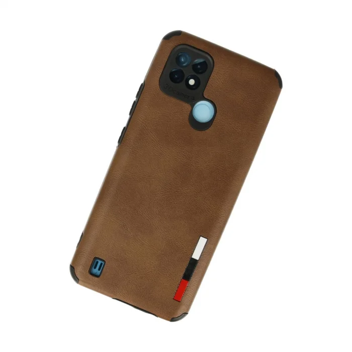 BUĞZ Realme C21 Kılıf Loop Deri Silikon - Kahverengi