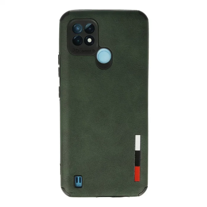 BUĞZ Realme C21 Kılıf Loop Deri Silikon - Yeşil