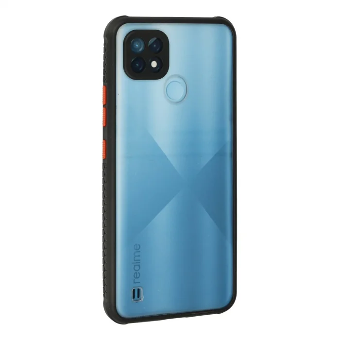 BUĞZ Realme C21 Kılıf Miami Şeffaf Silikon - Siyah