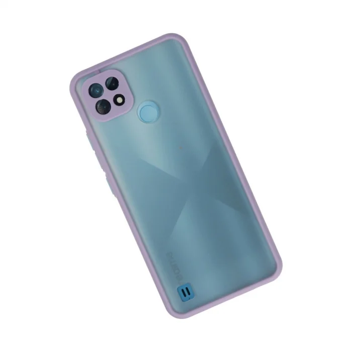 BUĞZ Realme C21 Kılıf Montreal Silikon Kapak - Mor