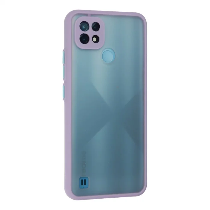 BUĞZ Realme C21 Kılıf Montreal Silikon Kapak - Mor