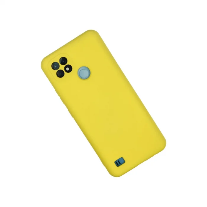 BUĞZ Realme C21 Kılıf Nano İçi Kadife Silikon - Sarı