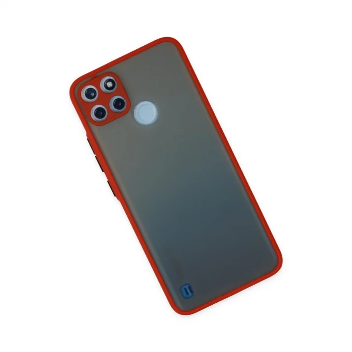 BUĞZ Realme C21y Kılıf Montreal Silikon Kapak - Kırmızı