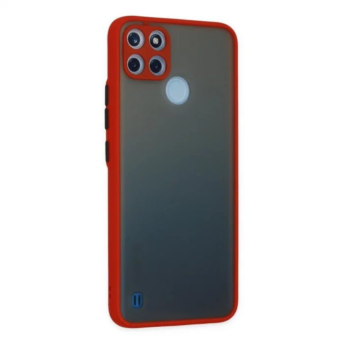 BUĞZ Realme C21y Kılıf Montreal Silikon Kapak - Kırmızı