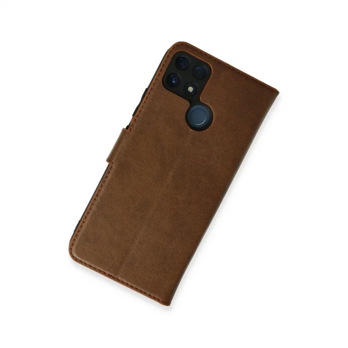 BUĞZ Realme C25 Kılıf Trend S Plus Kapaklı Kılıf - Taba