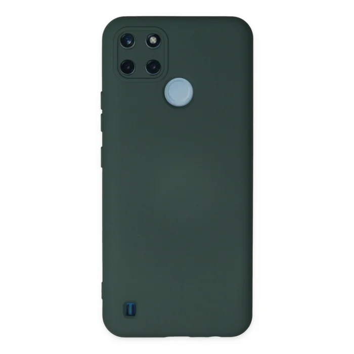BUĞZ Realme C25y Kılıf Nano İçi Kadife Silikon - Koyu Yeşil