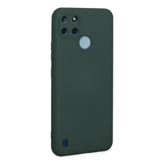 BUĞZ Realme C25y Kılıf Nano İçi Kadife Silikon - Koyu Yeşil